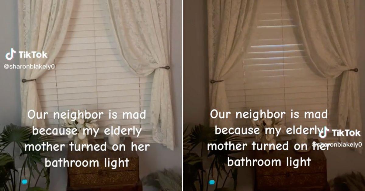 angry neighbor shines flashlight