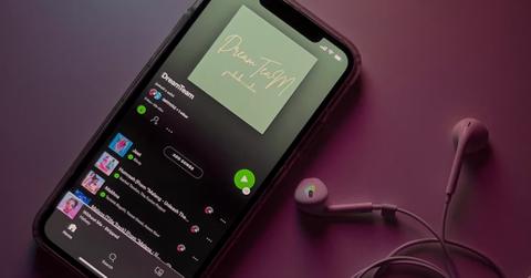 Spotify displaying on an iPhone