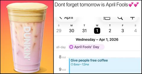 Is Dunkin’ Actually Giving Away Free Coffee on April 1? Details