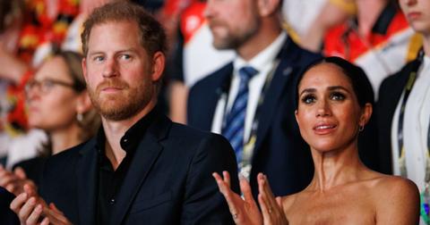 Prince Harry, Duke of Sussex and Meghan, Duchess of Sussex are seen during the closing ceremony of the Invictus Games Düsseldorf 2023