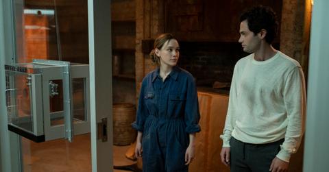 PENN BADGLEY as JOE GOLDBERG and VICTORIA PEDRETTI as LOVE QUINN