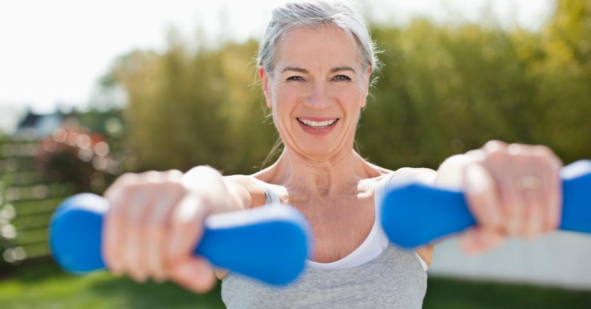 Woman exercising outdoors