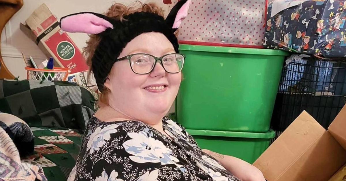 Dolly Martinez from My 600-lb Life wearing glasses and a headband with bunny ears