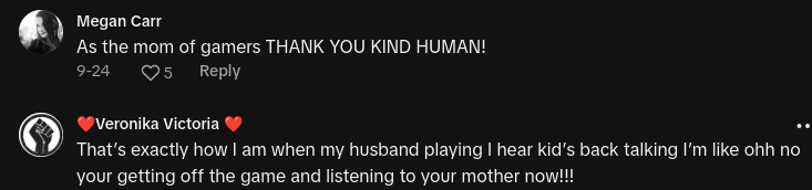 man tells child gamer listen to his mom