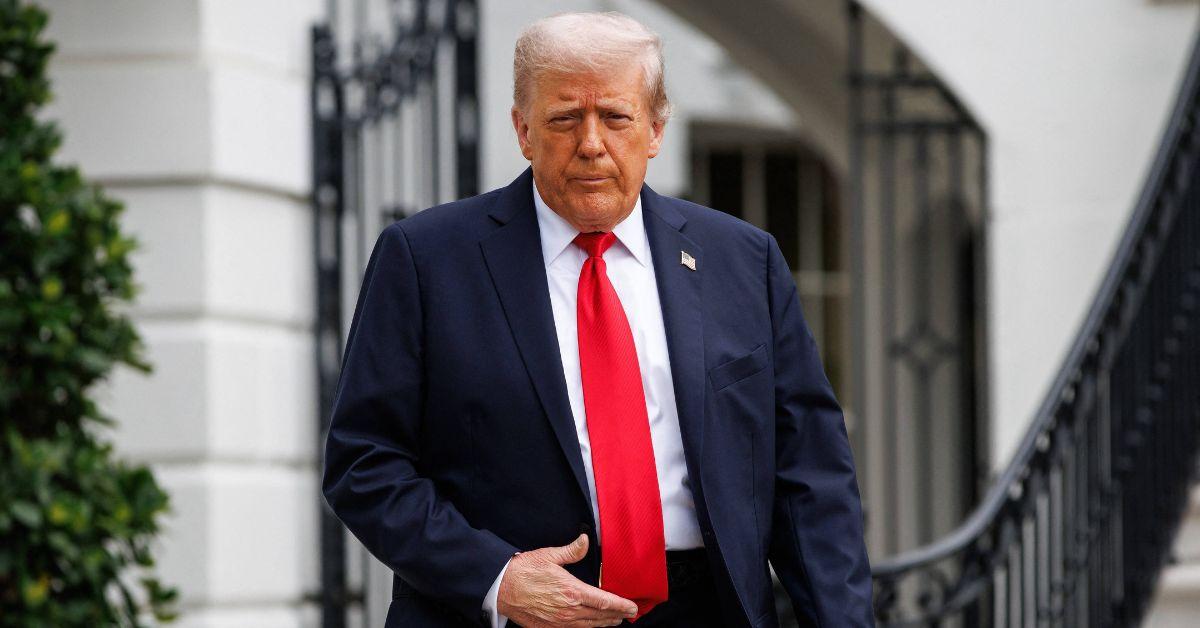 Donald Trump leaving the White House.