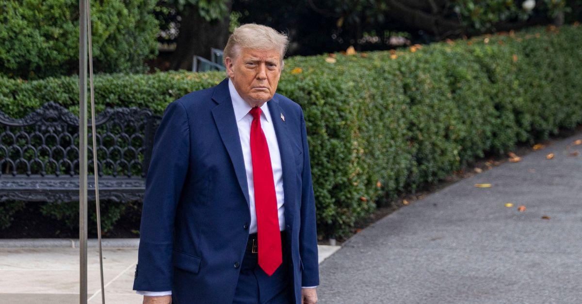 Donald Trump outside of the White House.