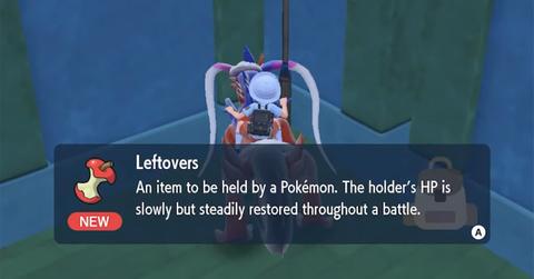 A player obtains Leftovers in 'Pokémon Scarlet' and 'Pokémon Violet'