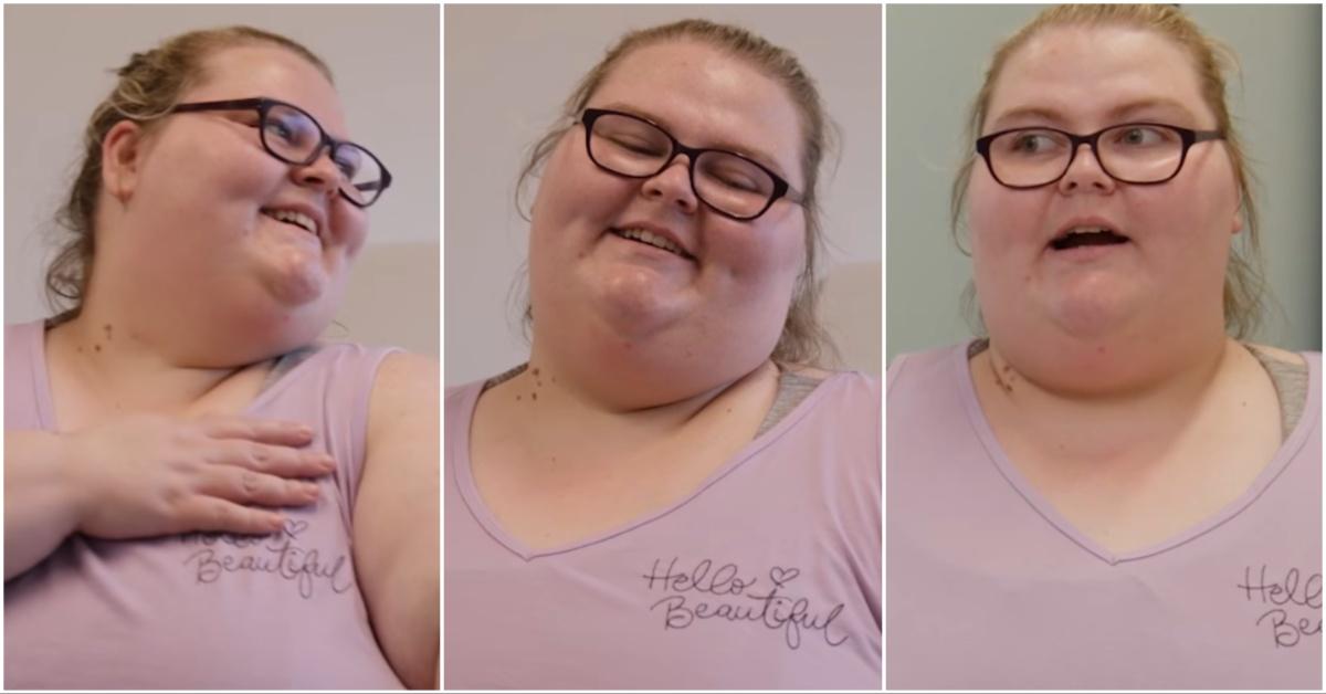 Molly McKie celebrating making weight in the doctor office during her episode