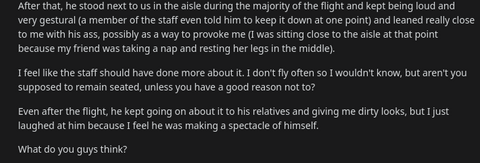 Comments on viral post about flier who was mocked for buying empty seat to keep empty.