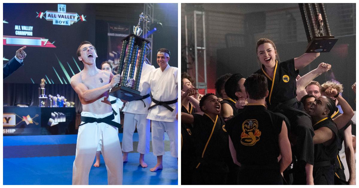 Hawk (Jacob Bertrand ) and Tory (Peyton List) win the All-Valley Karate Tournament in Season 4 of 'Cobra Kai.'