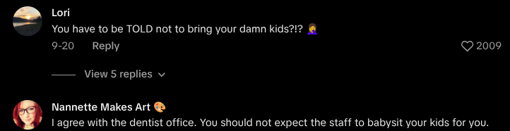 dentist bans  kids from office