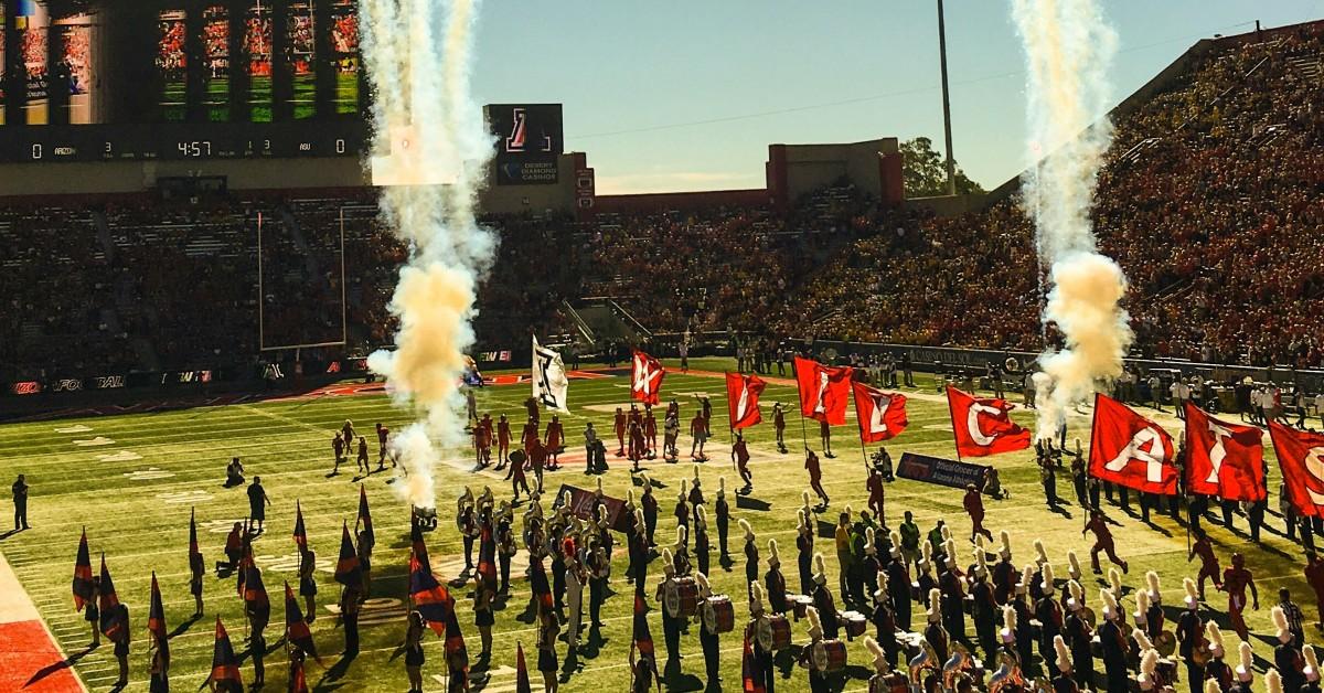 Celebrating before a football game