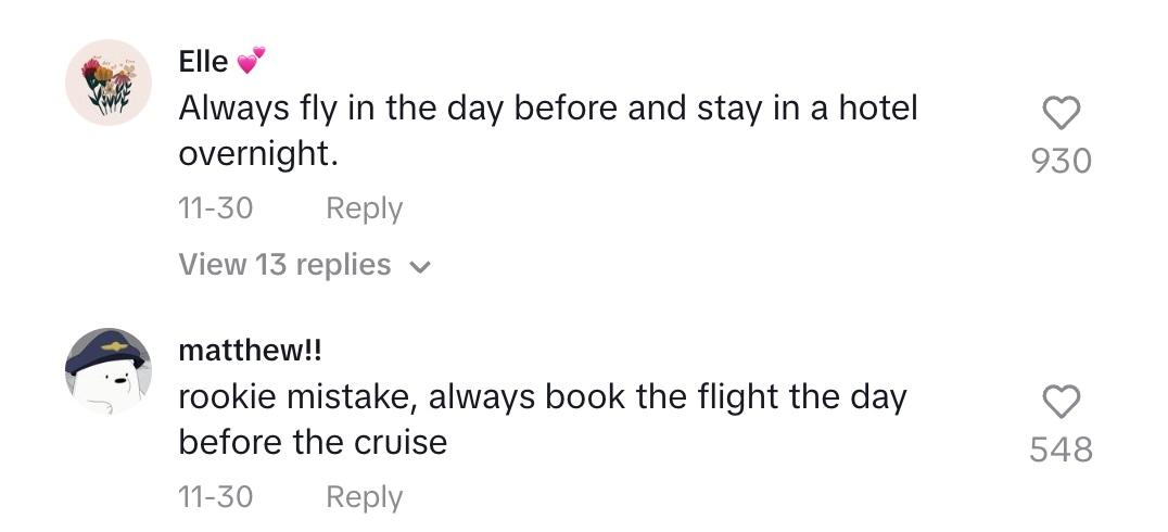 tiktok comments missed cruise