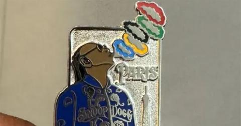 Snoop Dogg's custom 2024 Olympics pin.