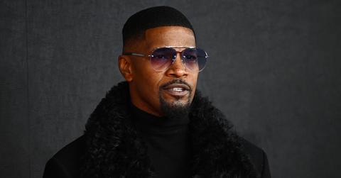 Actor Jamie Foxx wearing purple sunglasses.