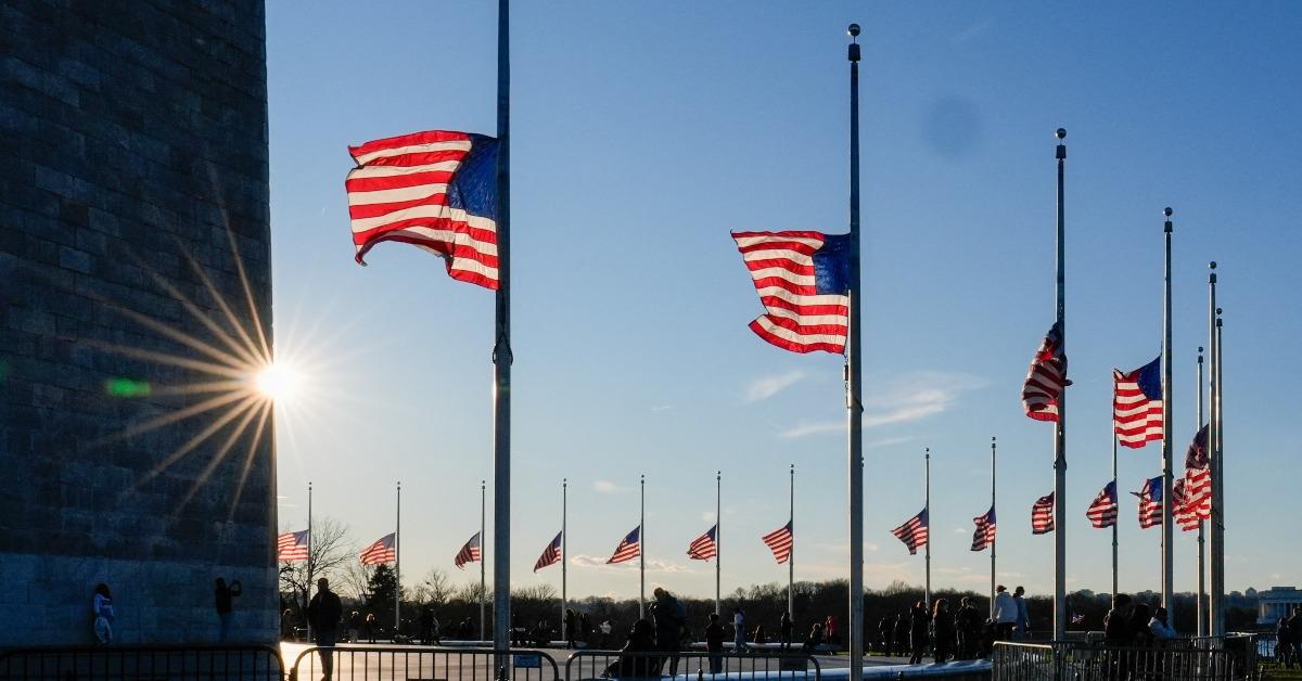 Donald Trump inauguration flags half mast