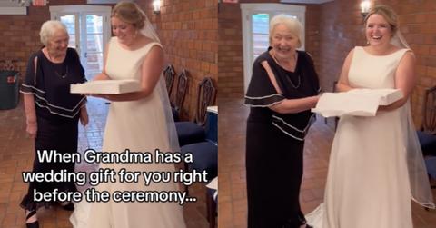 grandma and bride share uncomfortable moment pre-wedding