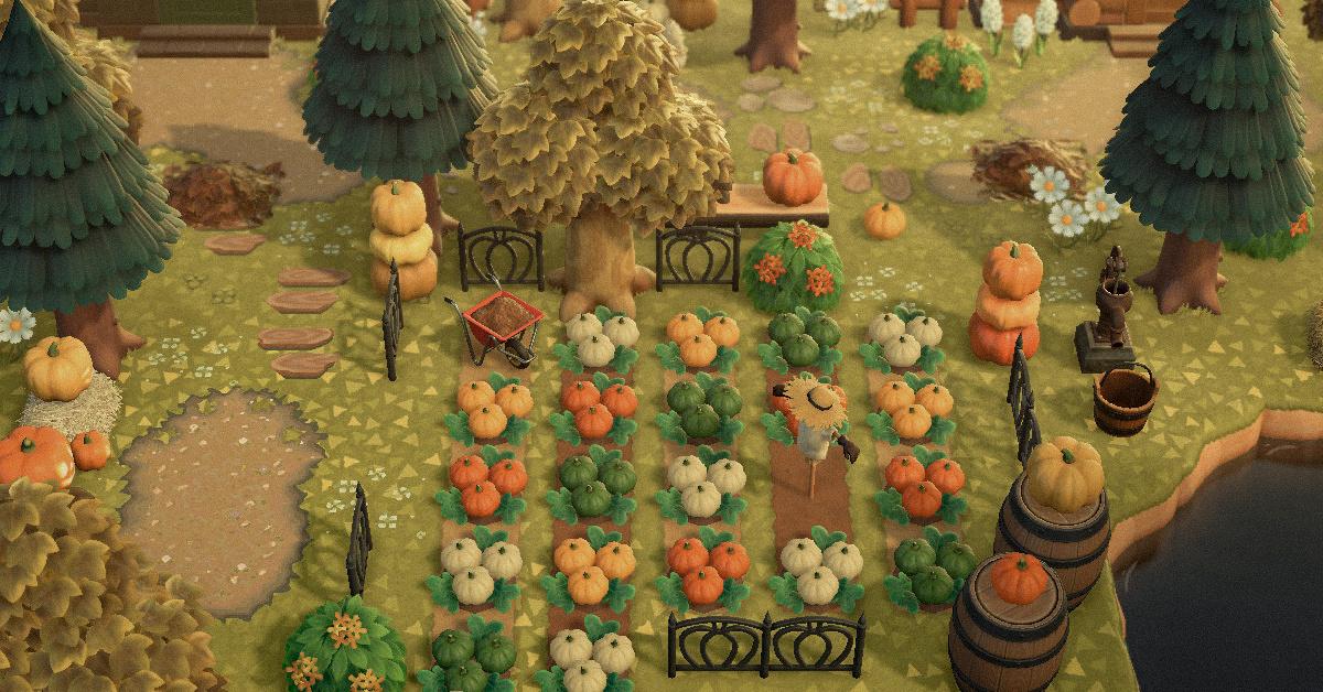 acnh pumpkin patch ideas spooky