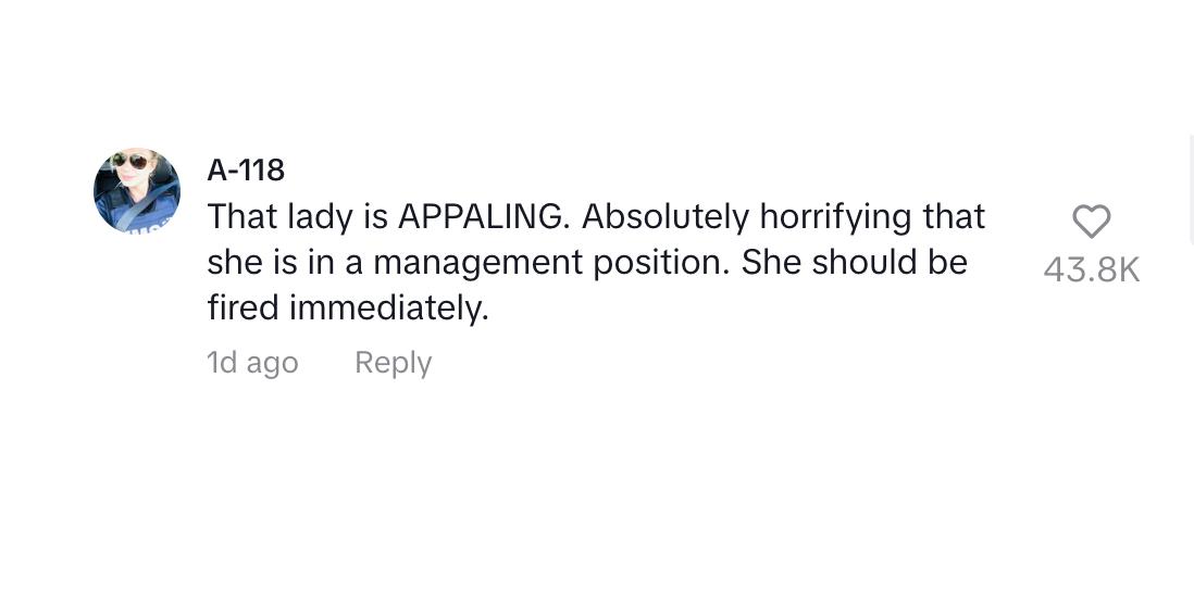 A commenter saying that the principal's behavior was appalling