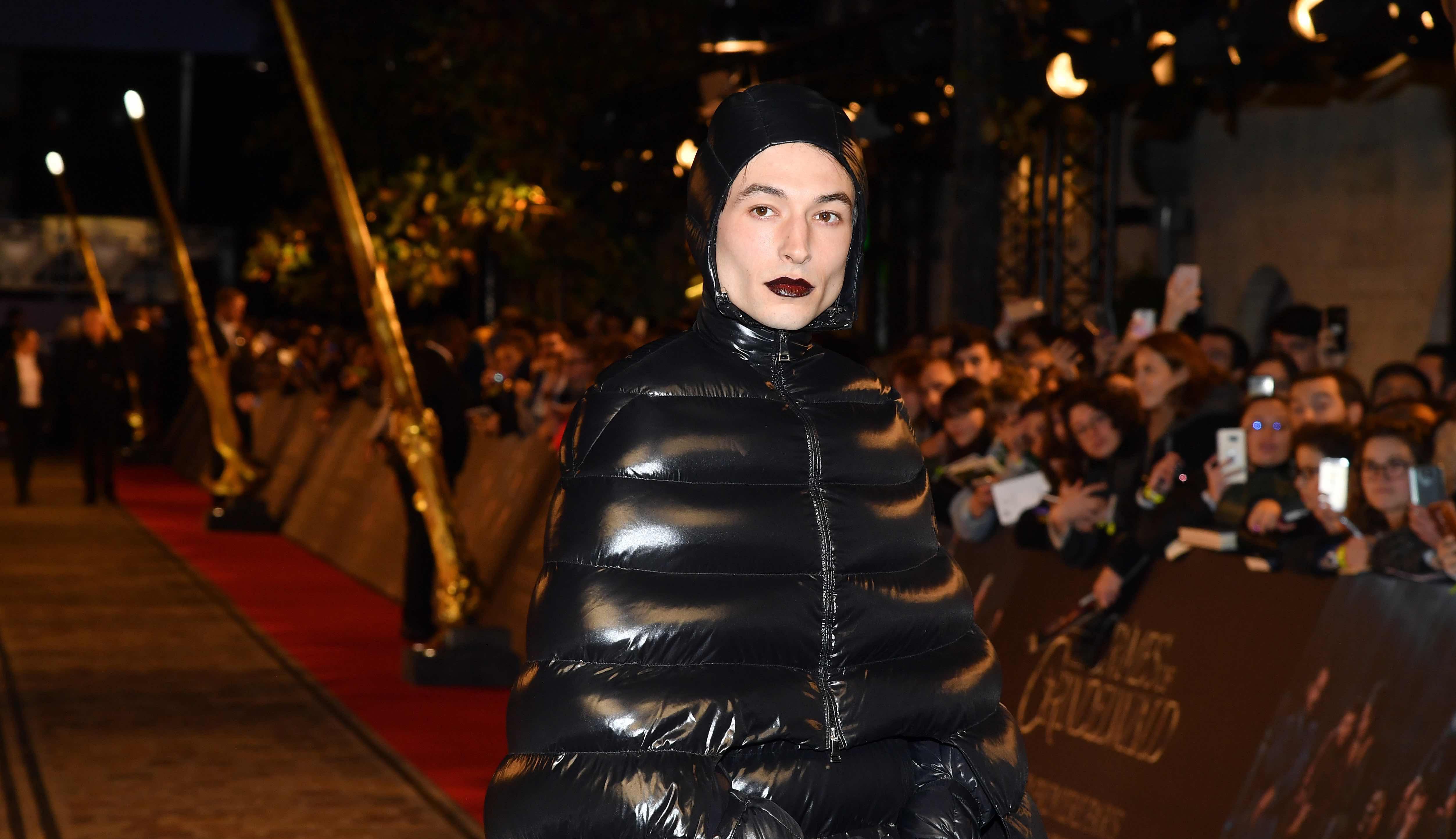 Ezra Miller at the 'Fantastic Beasts: The Crimes Of Grindelwald' premiere in 2018.