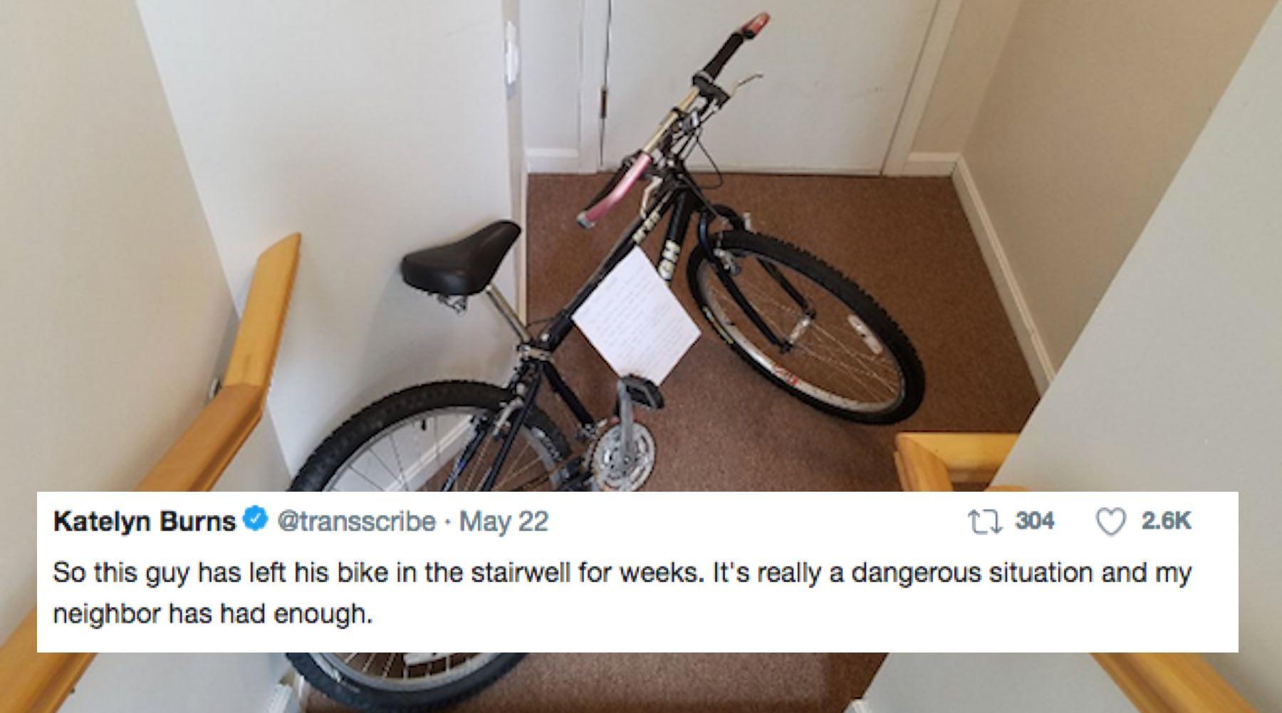 Apartment Building Tenants Feuding Over Abandoned Bike Goes Viral