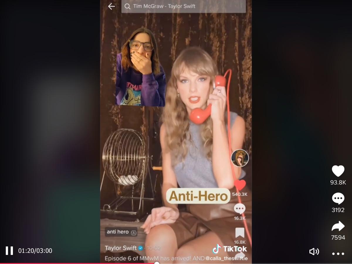 Calla explains her Taylor Swift TikTok theory. 