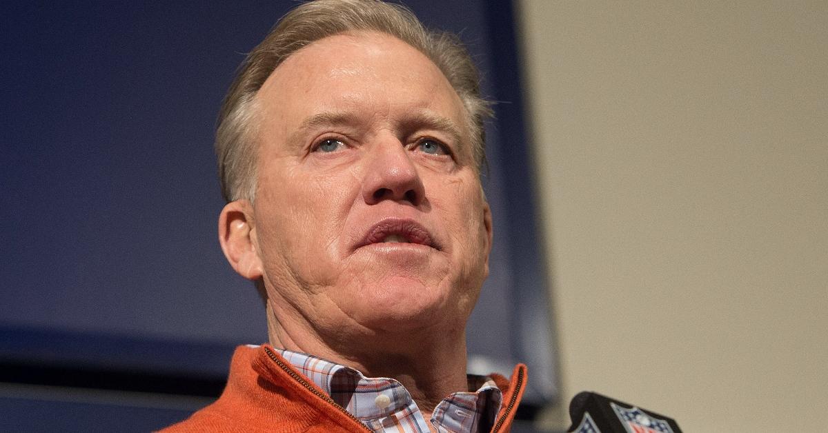 John Elway speaks to press
