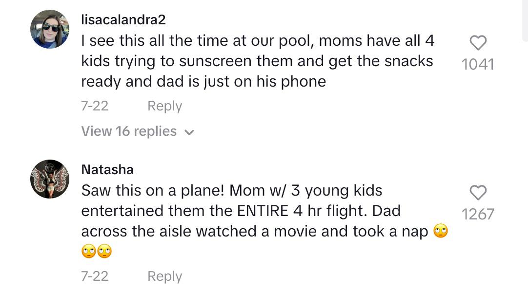 Comments on viral video of a woman reacting to a mom grocery shopping with a baby and no help from her husband.