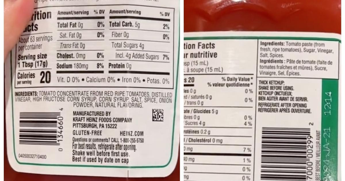 American ketchup and Canadian ketchup