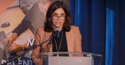 Judith Dimon speaks at a CareerWise USA event