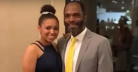 Aniah Blanchard poses with her biological father
