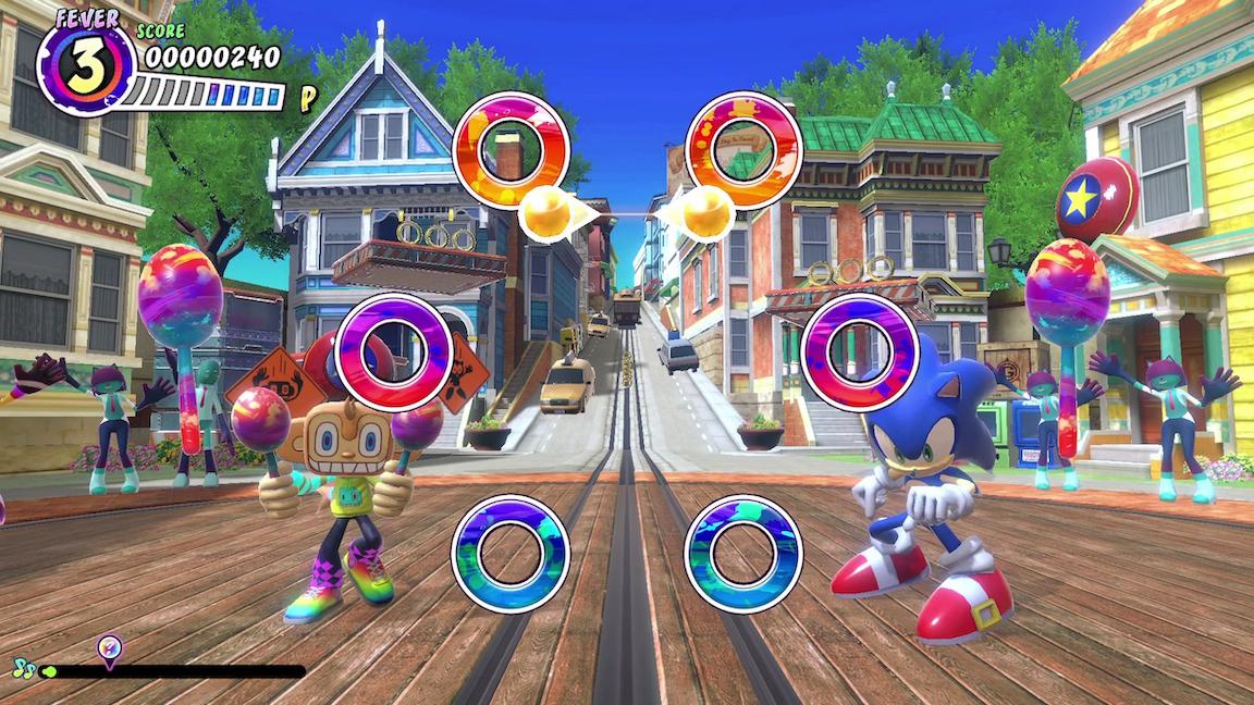 Sonic stage in 'Samba de Amigo: Party Central'