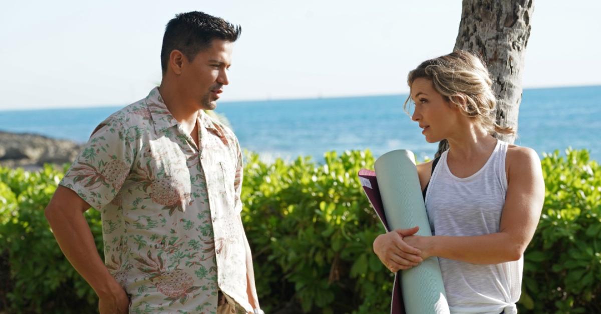 Thomas Magnum and Juliet Higgins share a moment on 'Magnum P.I.'