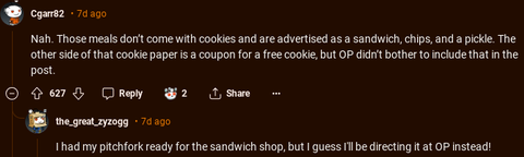 Box Lunch Comes With Picture of Cookie Instead of Real Thing - deli shrinkflation fail - Reddit