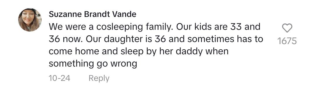 tiktok comment co-sleeping family