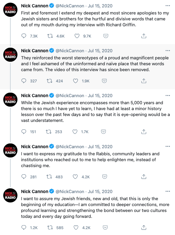 nick cannon apology