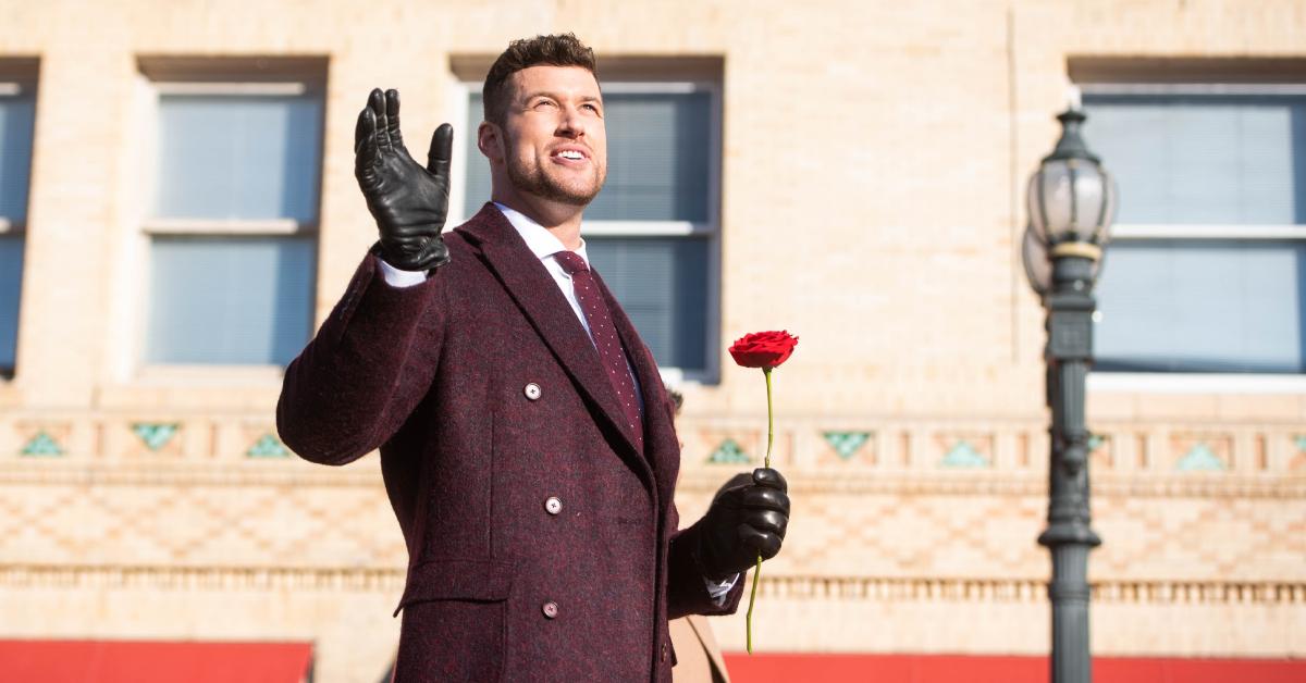 Clayton Echard waves to the crowd at the 133rd annual Rose Parade on Jan. 1, 2022.