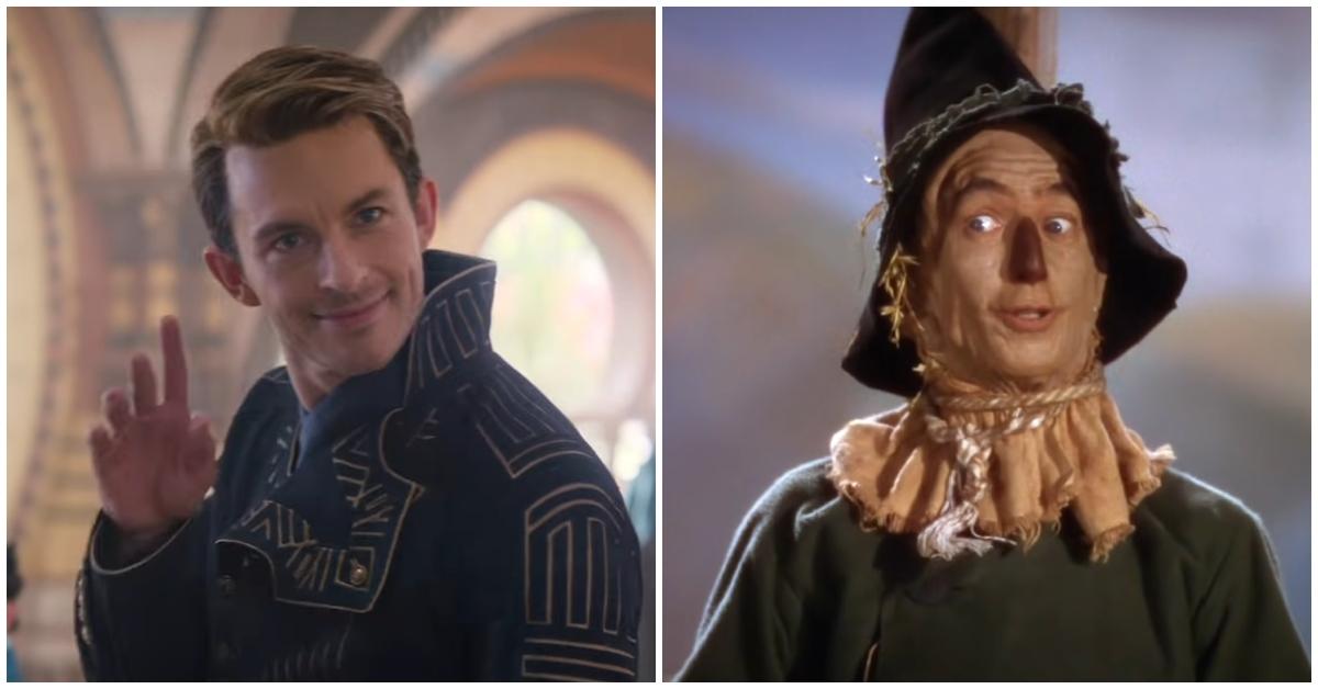 (l-r): Jonathan Bailey as Fiyero and Ray Bolger as Scarecrow