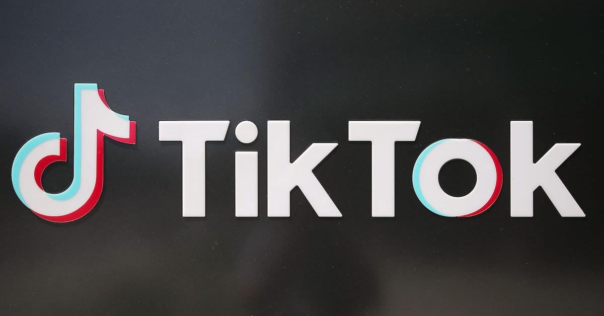 A TikTok logo on a black background