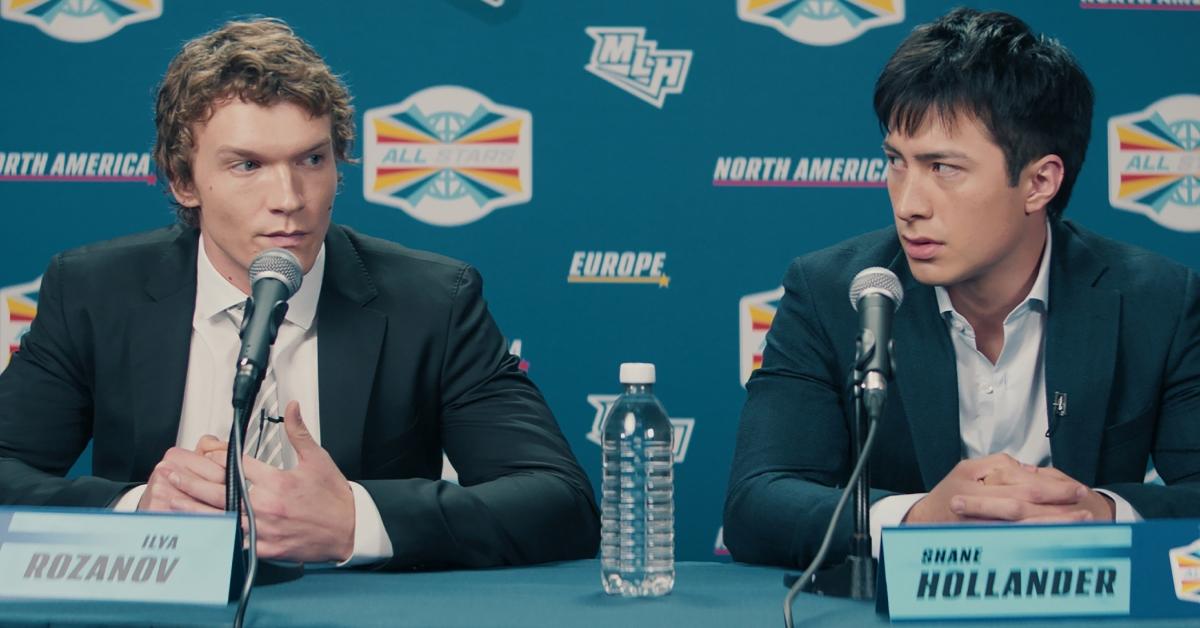 (l-r): Connor Storrie as Ilya Rozanov and Connor Storrie as Shane Hollander