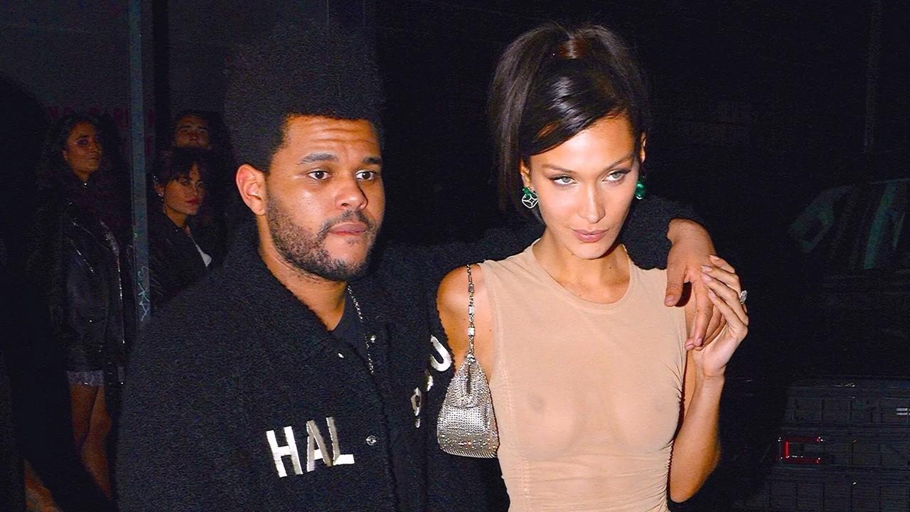 The Weeknd and Bella Hadid seen leaving a nightclub in Manhattan on Nov. 8, 2018