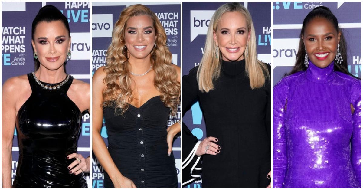 (l-r): Kyle Richards, Robyn Dixon, Shannon Storms Beador, and Ubah Hassan on WWHL