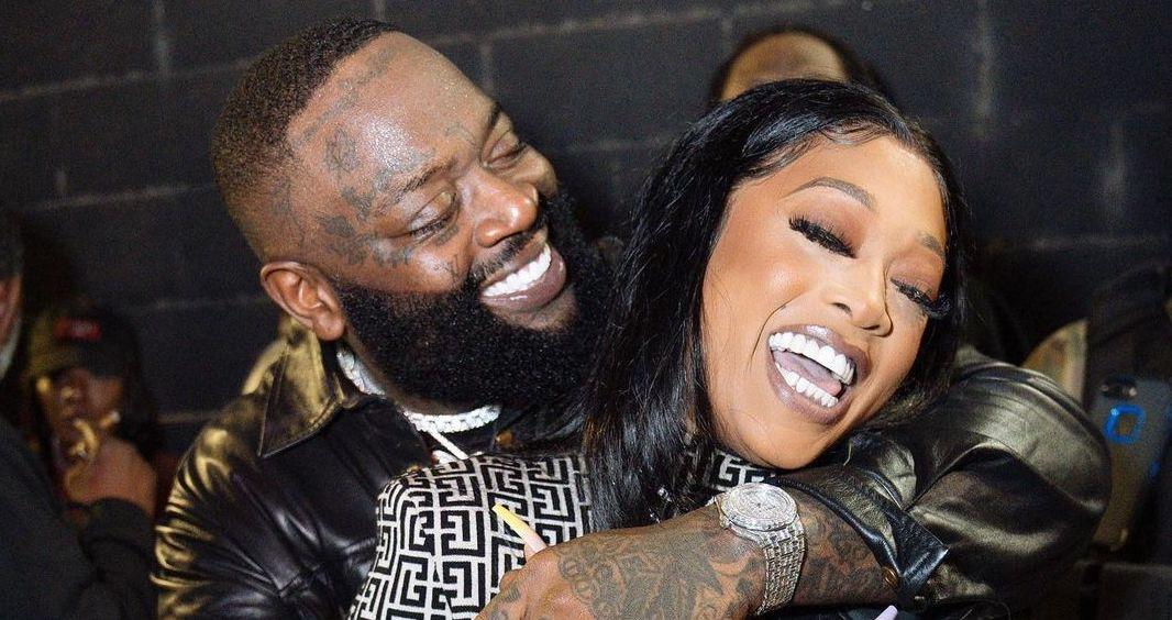 Rappers Rick Ross and Trina were spotted getting particularly cozy