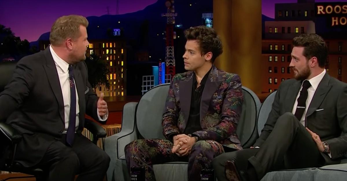 Harry Styles interviewed in 2018 alongside Aaron Taylor-Johnson. 
