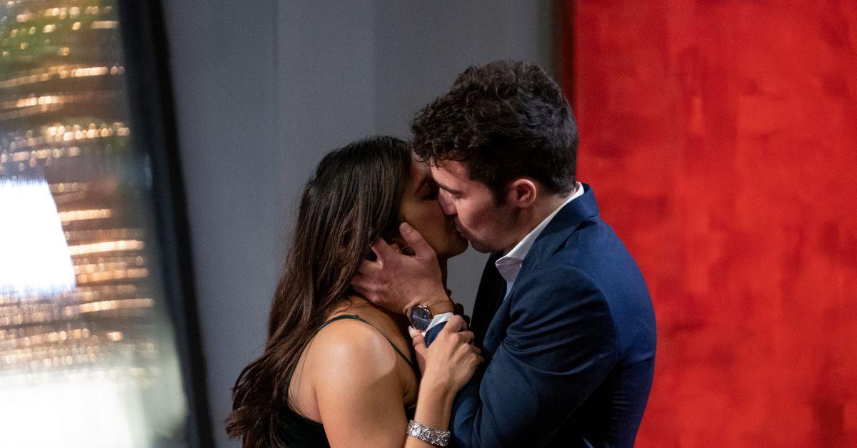(l-r): Zanab Jeffrey and Cole Barnett kissing on 'Love Is Blind' Season 3