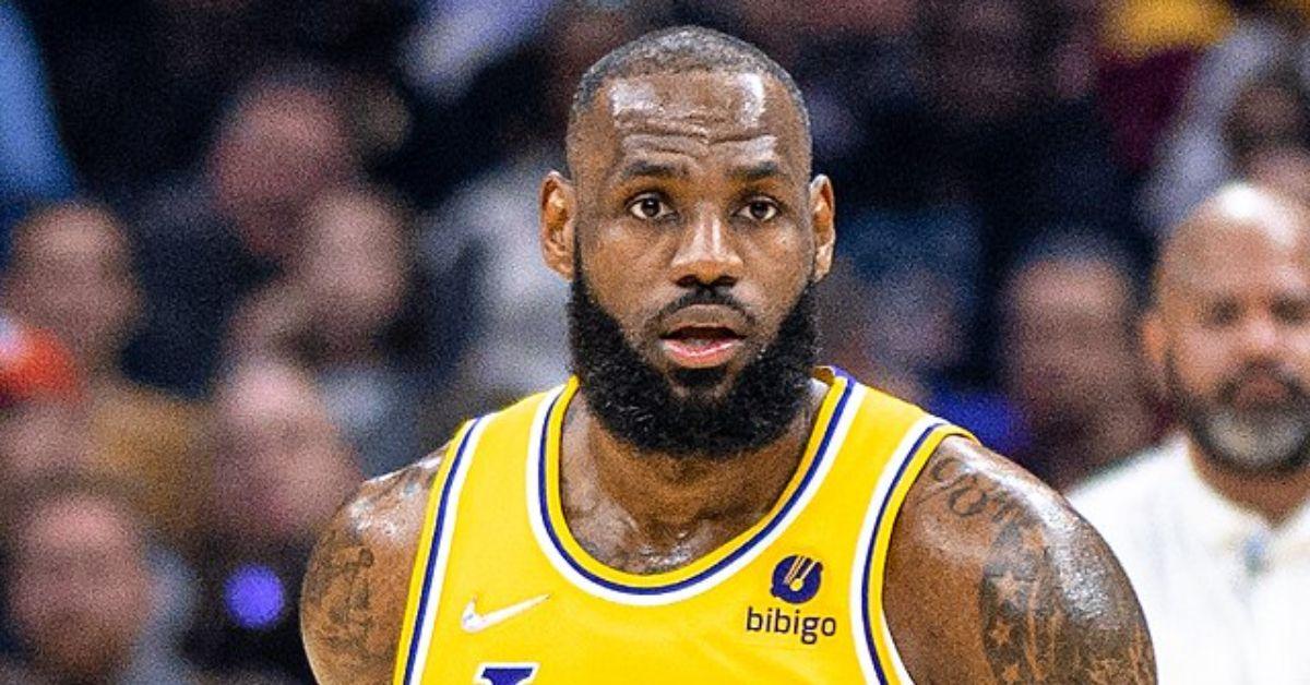 Lebron James in a Lakers uniform. 