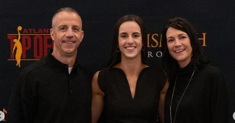 Caitlin Clark with mom Anne and dad Brent