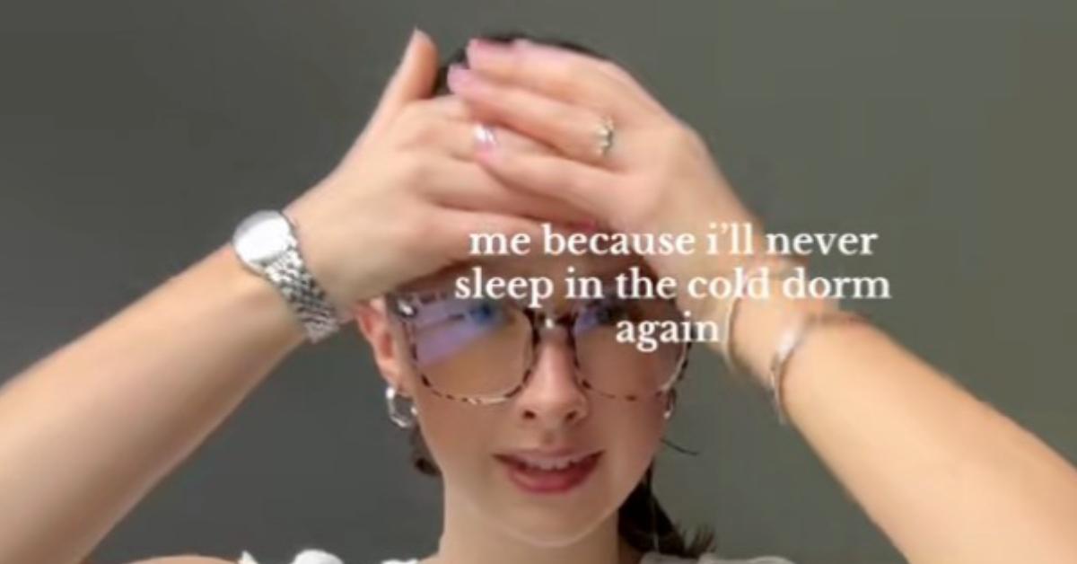 A sorority member discussing cold rooms.