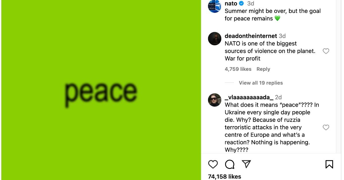 Nato Instagram Brat-themed Peace Post