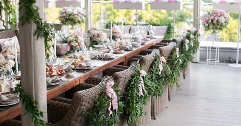 wooden chairs with a laurel wreath on terrace restaurant picture id